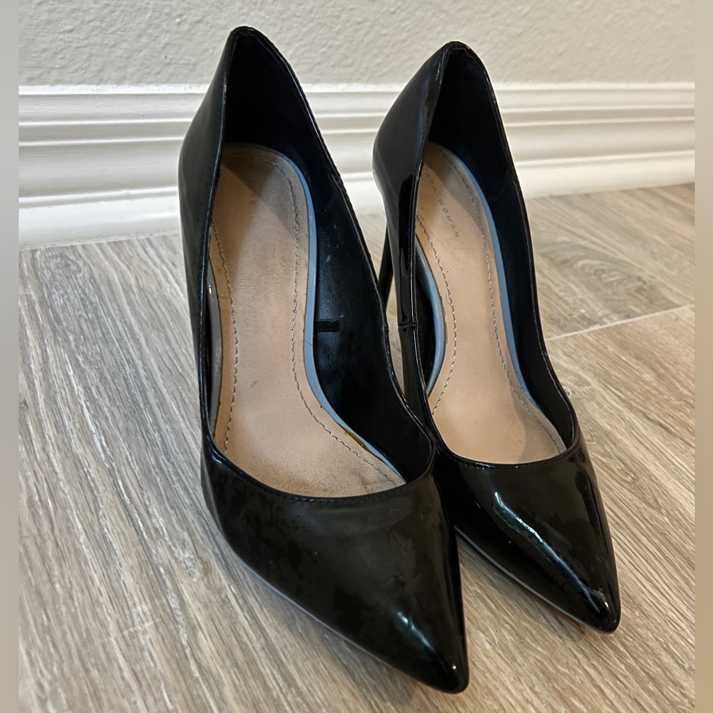 Zara Black Patent Leather Heels